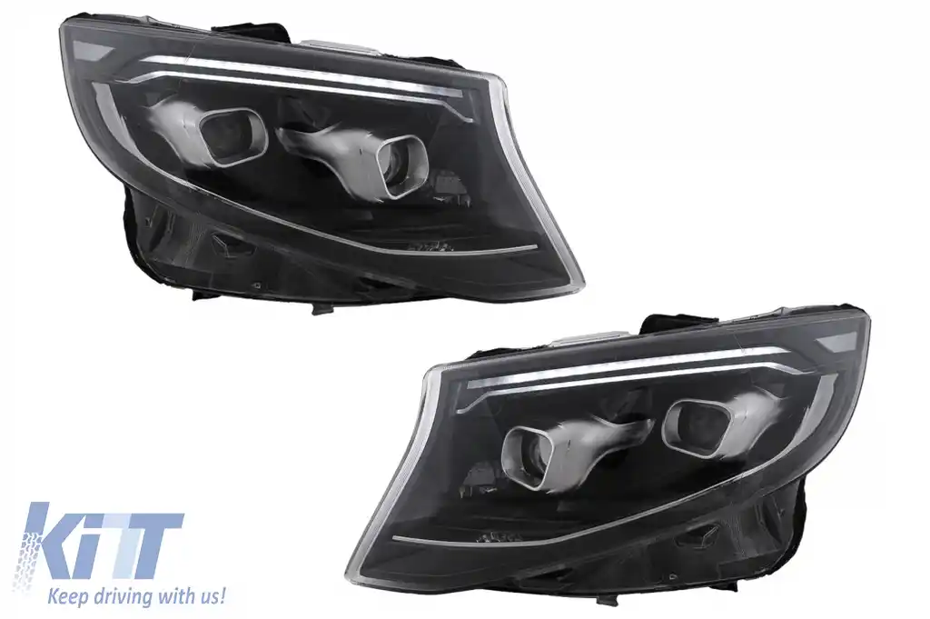 Faruri Full LED compatibil cu Mercedes V-Class W447 (2014-2023) Negru-image-6128124