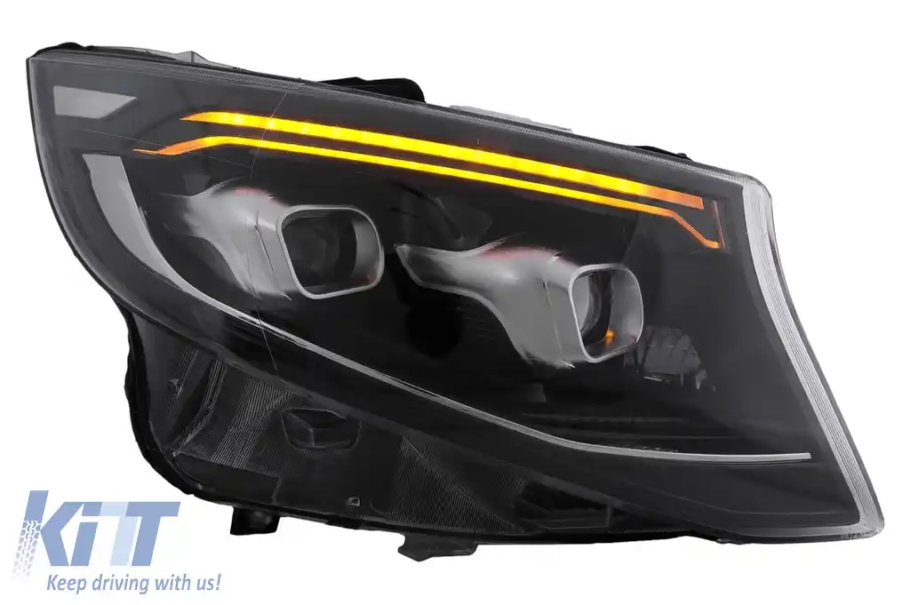 Faruri Full LED compatibil cu Mercedes V-Class W447 (2014-2023) Negru-image-6128129