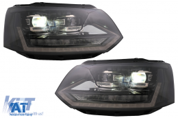 Faruri Full LED compatibil cu VW Transporter Caravelle Multivan T5 Facelift (2010-2015) cu Semnal Dinamic Secvential-image-6089360
