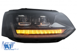 Faruri Full LED compatibil cu VW Transporter Caravelle Multivan T5 Facelift (2010-2015) cu Semnal Dinamic Secvential-image-6089365