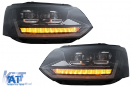 Faruri Full LED compatibil cu VW Transporter Caravelle Multivan T5 Facelift (2010-2015) cu Semnal Dinamic Secvential-image-6089366