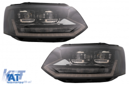 Faruri Full LED compatibil cu VW Transporter Caravelle Multivan T5 Facelift (2010-2015) cu Semnal Dinamic Secvential-image-6089370