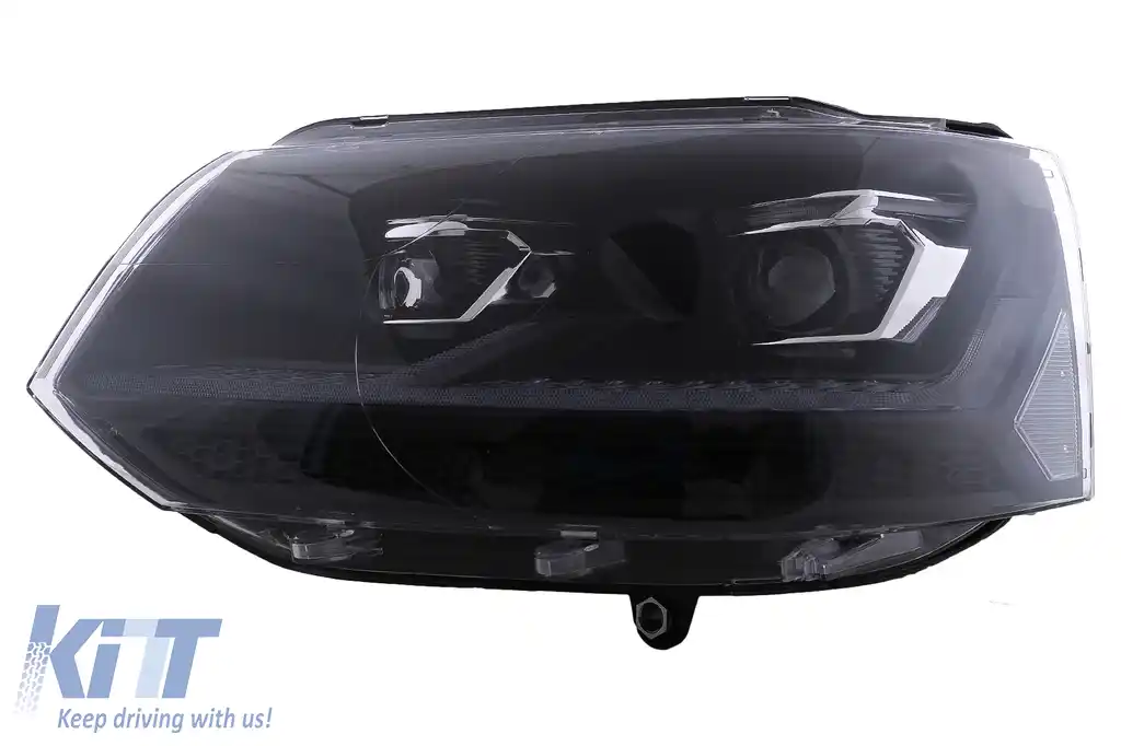 Faruri Full LED compatibil cu VW Transporter Caravelle Multivan T5 Facelift (2010-2015) Negru-image-6114486