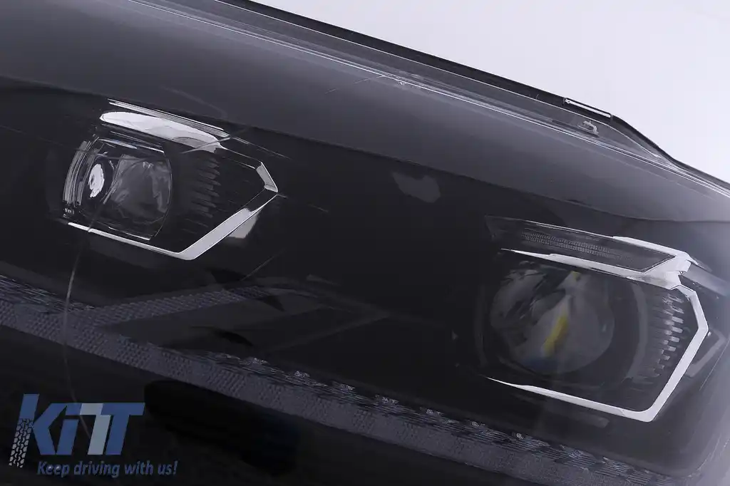 Faruri Full LED compatibil cu VW Transporter Caravelle Multivan T5 Facelift (2010-2015) Negru-image-6114487