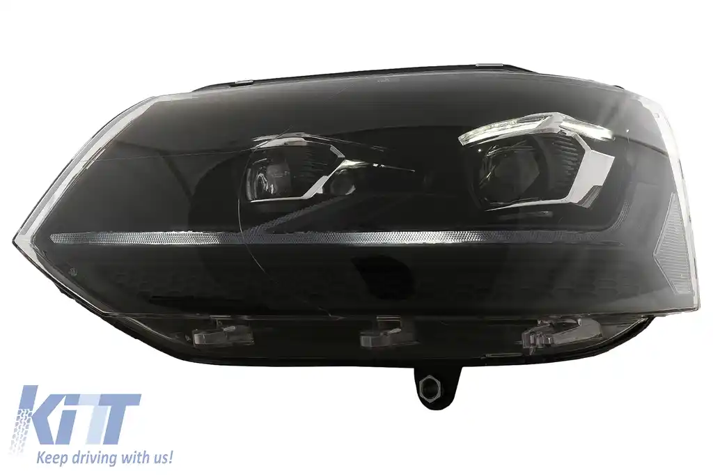 Faruri Full LED compatibil cu VW Transporter Caravelle Multivan T5 Facelift (2010-2015) Negru-image-6114497