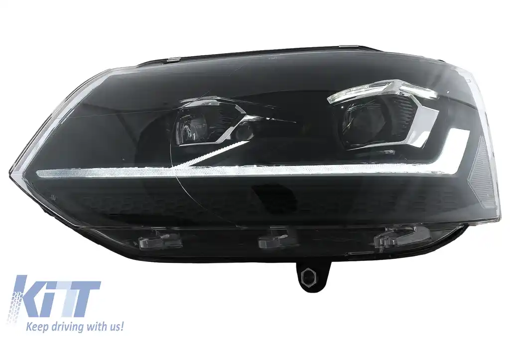 Faruri Full LED compatibil cu VW Transporter Caravelle Multivan T5 Facelift (2010-2015) Negru-image-6114498