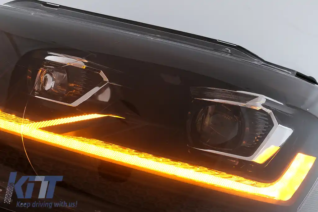Faruri Full LED compatibil cu VW Transporter Caravelle Multivan T5 Facelift (2010-2015) Negru-image-6114502