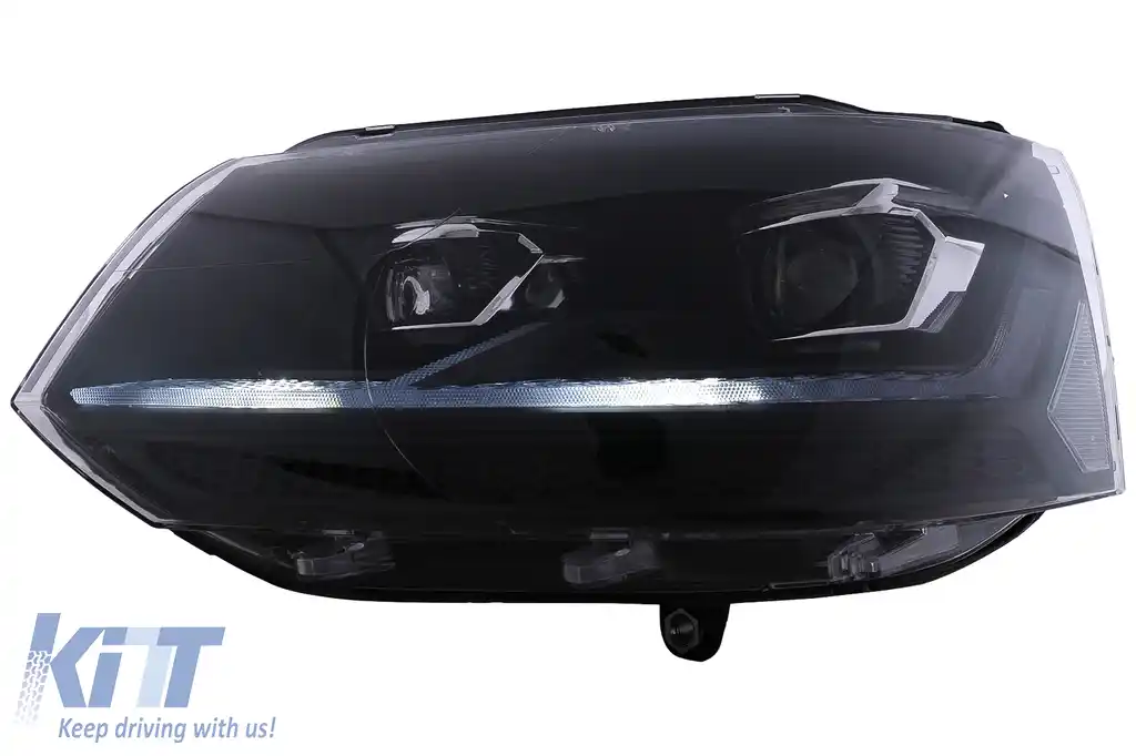Faruri Full LED compatibil cu VW Transporter Caravelle Multivan T5 Facelift (2010-2015) Negru-image-6114504