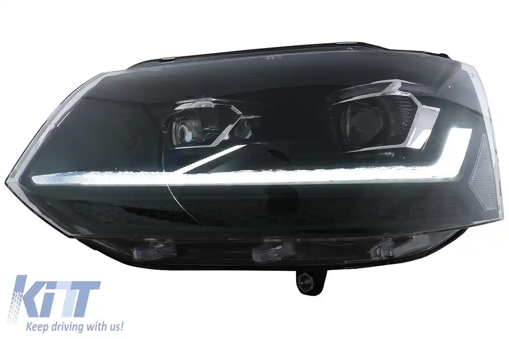 Faruri Full LED compatibil cu VW Transporter Caravelle Multivan T5 Facelift (2010-2015) Negru-image-6114505