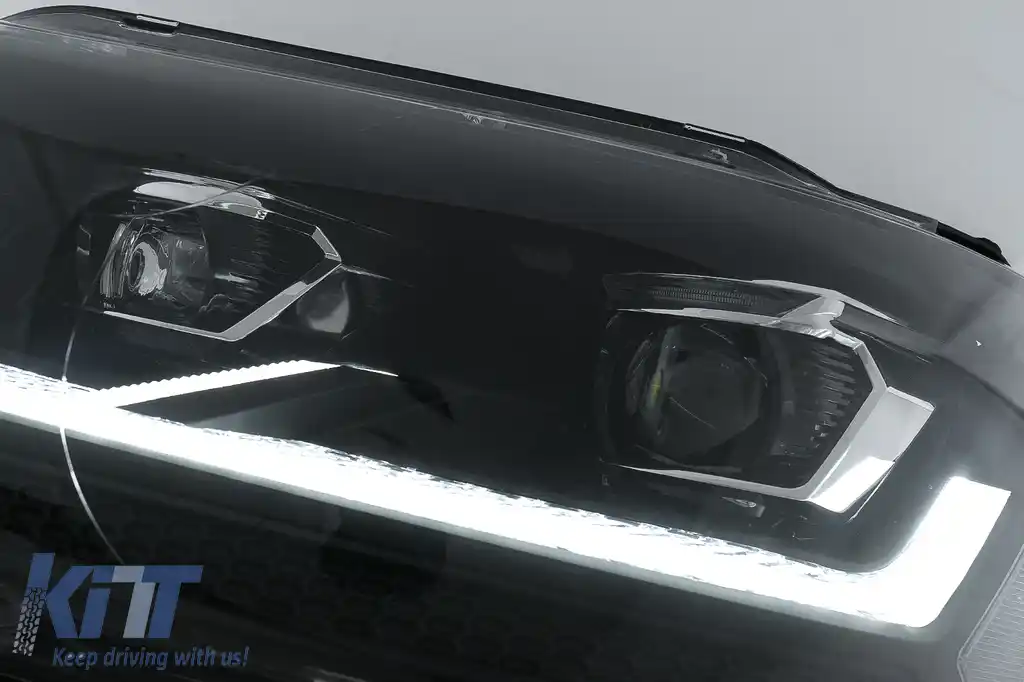 Faruri Full LED compatibil cu VW Transporter Caravelle Multivan T5 Facelift (2010-2015) Negru-image-6114506