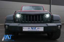 Faruri Full LED CREE DRL compatibil cu Jeep Wrangler JK (2007-2017) conversie la modelul din 2018+-image-6072967