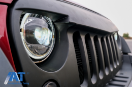 Faruri Full LED CREE DRL compatibil cu Jeep Wrangler JK (2007-2017) conversie la modelul din 2018+-image-6072975