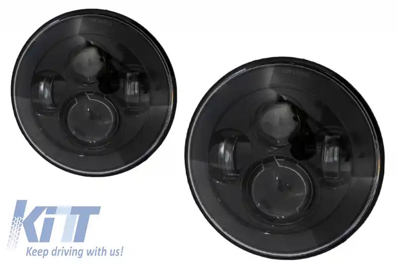 Faruri Full LED CREE Dublu Proiector compatibil cu Jeep Wrangler JK TJ LJ Land ROVER Defender Mercedes W463 Black