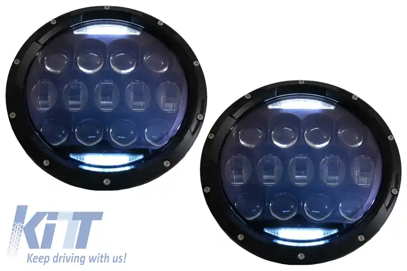 Faruri Full LED CREE Dublu Proiector Halo DRL compatibil cu Jeep Wrangler TJ & JK (1997-2018)