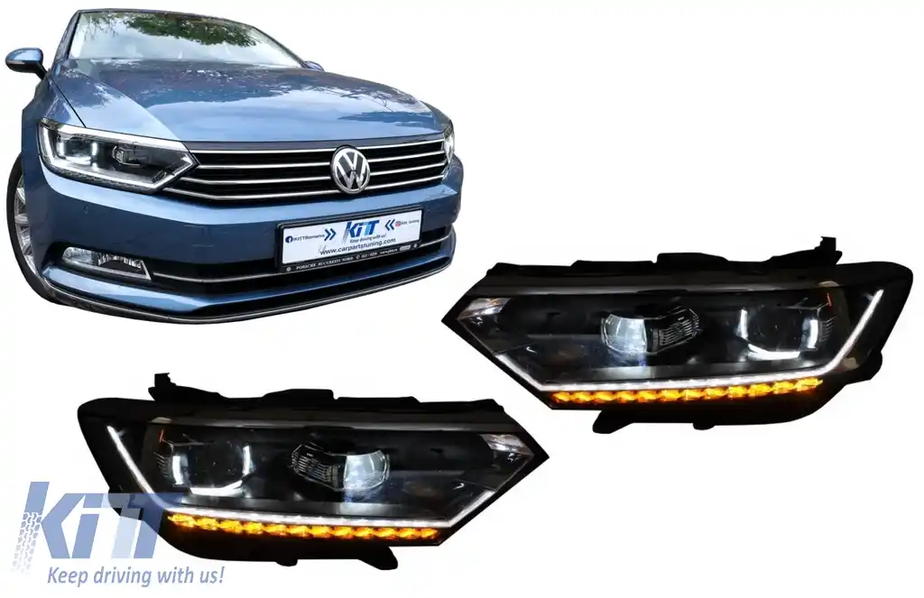 Faruri Full LED Dinamic compatibil cu VW Passat B8 3G (2014-2019) Matrix Look-image-6075301