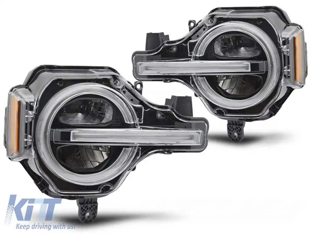 FARURI FULL LED DRL NEGRE potrivite pentru FORD BRONCO 21-24