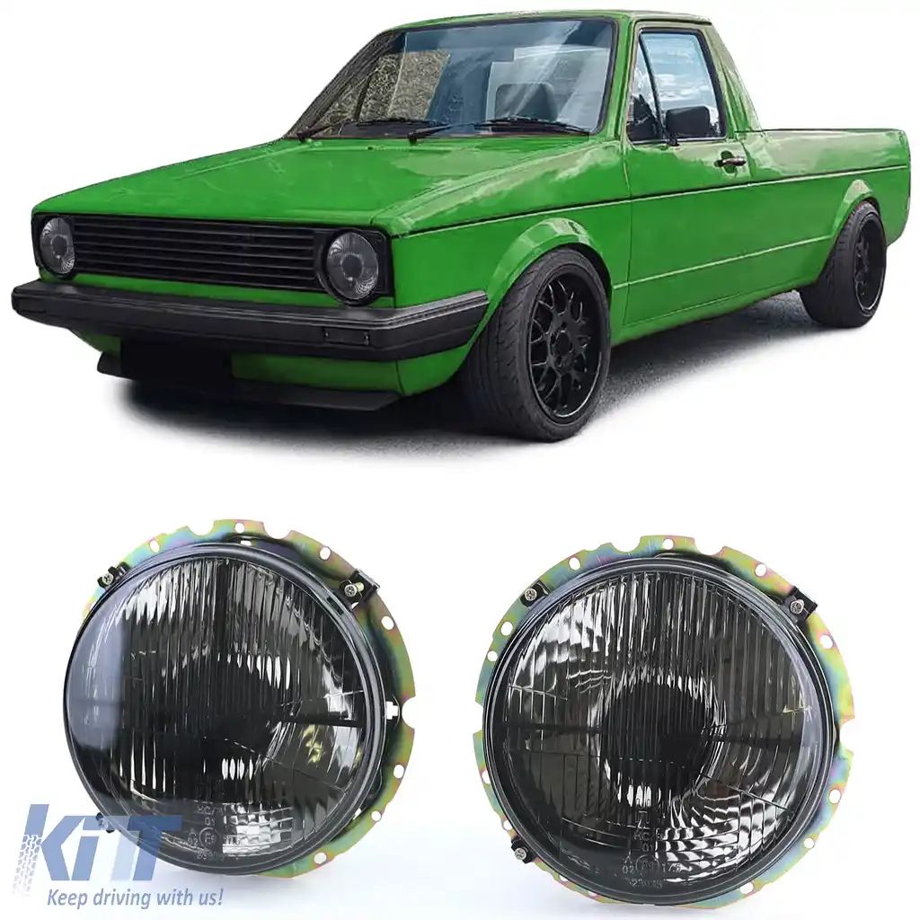 Faruri Fumuri Negre cu Mira potrivite pentru VW Caddy I 82-92 + Jetta I 79-84