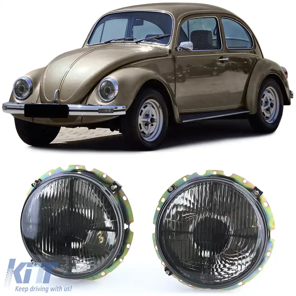 Faruri fumurii cu mira potrivite pentru VW Beetle + Cabriolet din 73