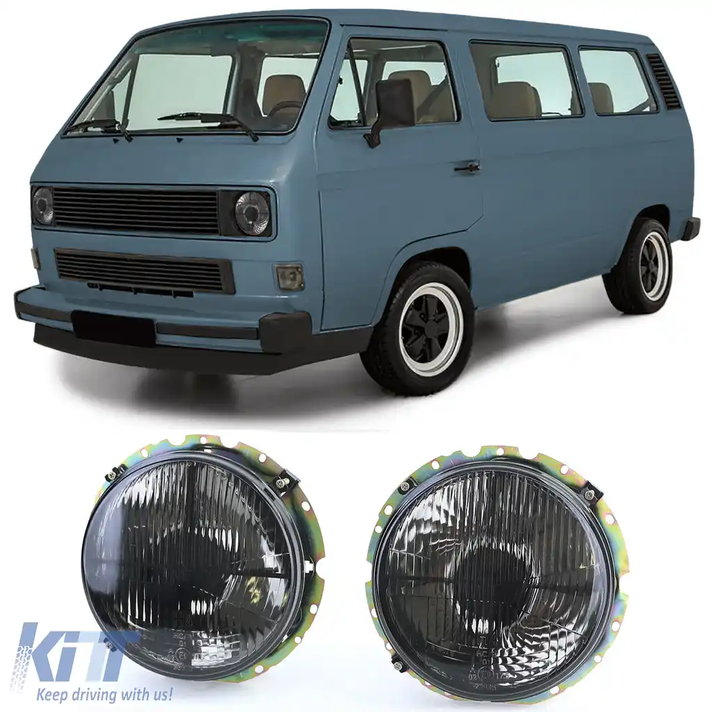 Faruri Fumurii Negri cu Mira potrivite pentru VW T3 79-92 + LT 75-85