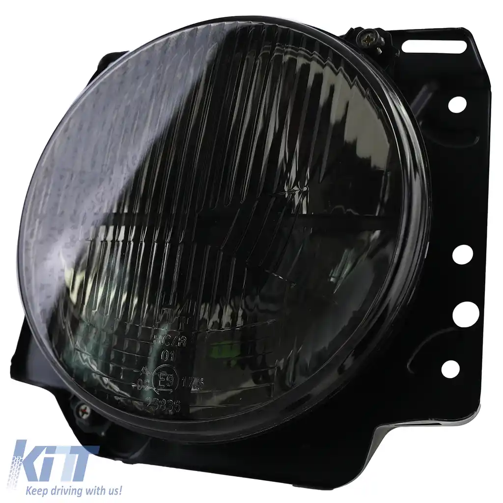Faruri H4 Fum Negru cu nervuri și țintă pentru VW Golf 2 83-91-image-6205483