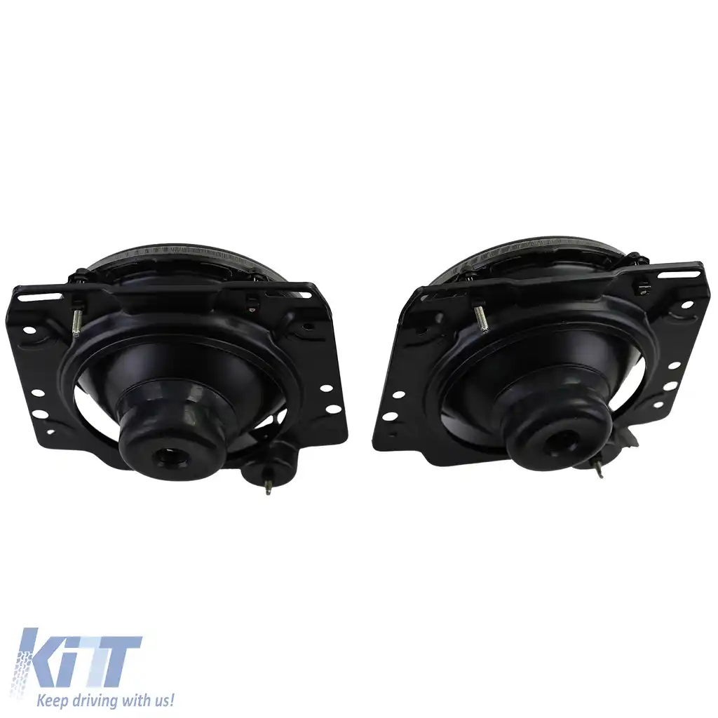 Faruri H4 Fum Negru cu nervuri și țintă pentru VW Golf 2 83-91-image-6205485