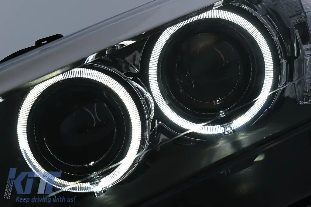 Faruri LED Angel Eyes compatibil cu BMW X3 F25 SUV (2011-2014) Negru-image-6098974