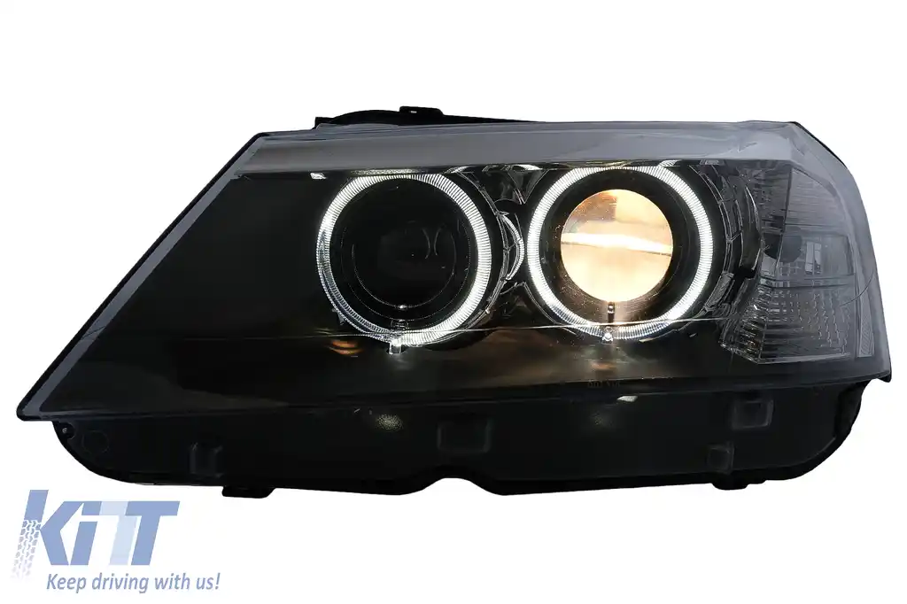 Faruri LED Angel Eyes compatibil cu BMW X3 F25 SUV (2011-2014) Negru-image-6098975