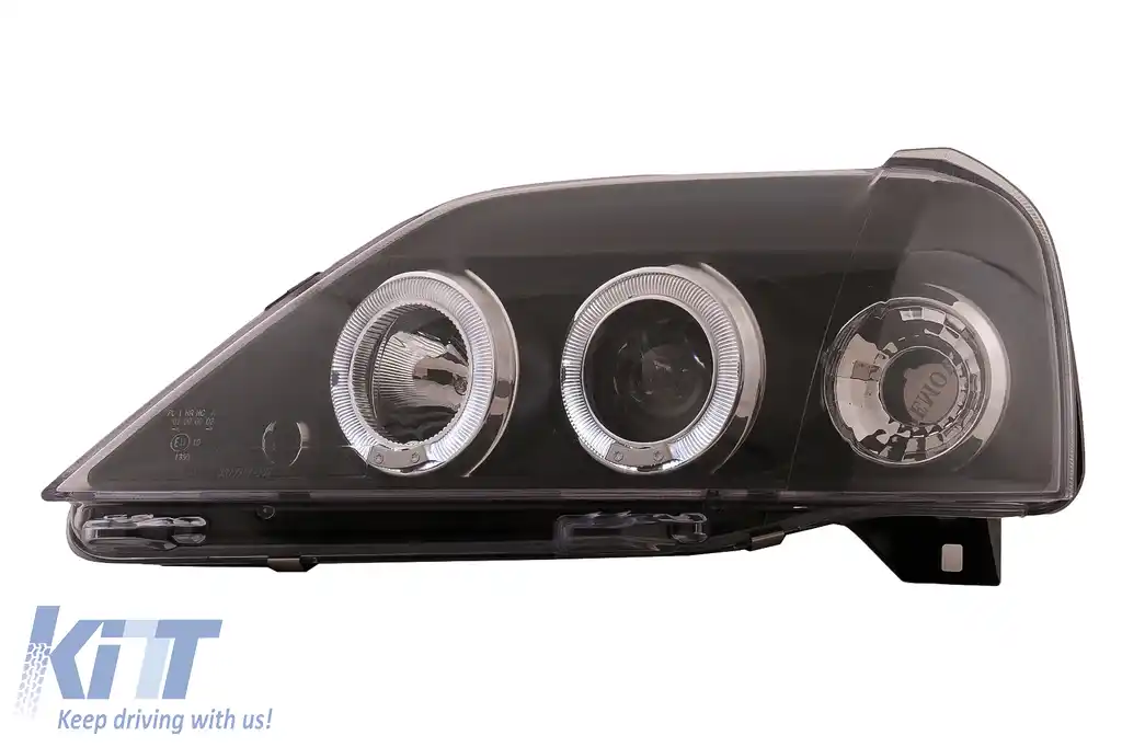 Faruri LED Angel Eyes compatibil cu Dacia Logan (2004-2008) Negru-image-6107120