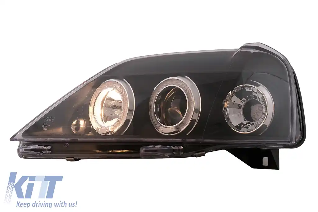 Faruri LED Angel Eyes compatibil cu Dacia Logan (2004-2008) Negru-image-6107122