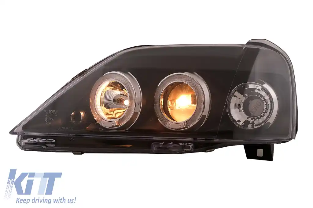 Faruri LED Angel Eyes compatibil cu Dacia Logan (2004-2008) Negru-image-6107427