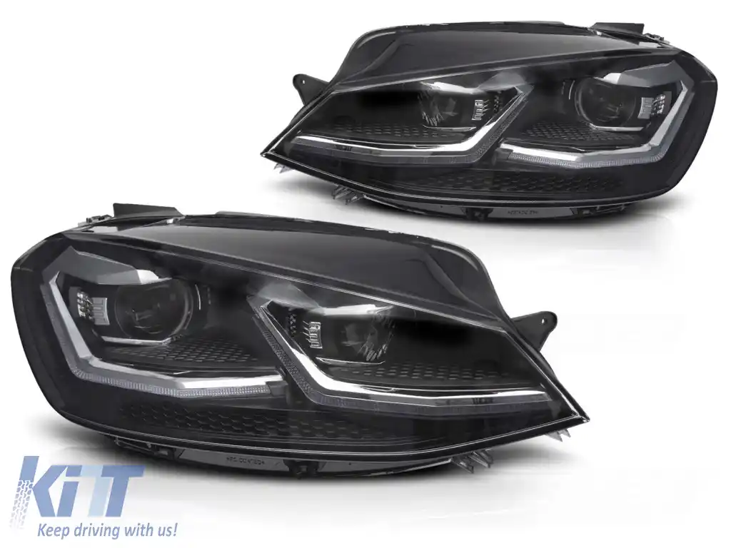 FARURI LED ARGINTII SEQ DRL potrivite pentru VW GOLF VII 17-19