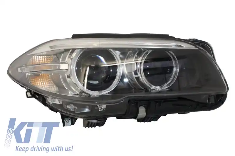 Faruri LED Bi-Xenon Angel Eyes compatibil cu BMW 5 Series F10 F11 (2011-2013) LCI Facelift Look-image-6027082