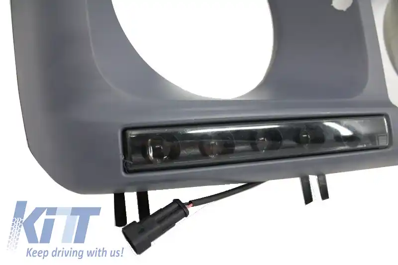 Faruri LED Bi-Xenon Look cu Carcasa faruri cu Lumini de zi dedicate LED DRL compatibil cu Mercedes G-Class W463 (1989-2012)-image-6010464