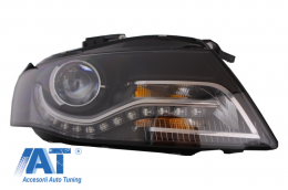 Faruri LED compatibil cu AUDI A4 B8 8K Avant (2008-2011) si Stopuri LED Negru Fumuriu-image-6021229