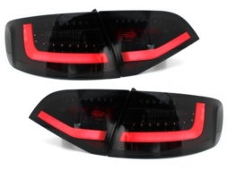 Faruri LED compatibil cu AUDI A4 B8 8K Avant (2008-2011) si Stopuri LED Negru Fumuriu-image-6021231