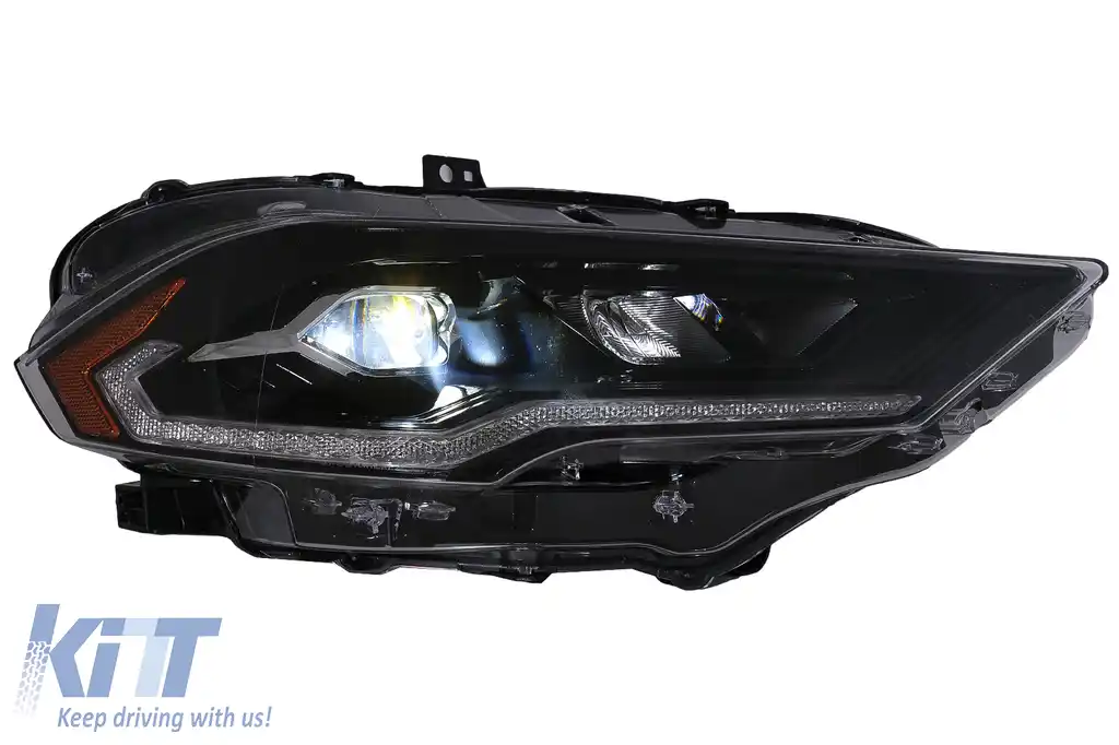 Faruri LED compatibil cu Ford Mustang Facelift (2018-2023) Negru Semnal Dinamic-image-6107437