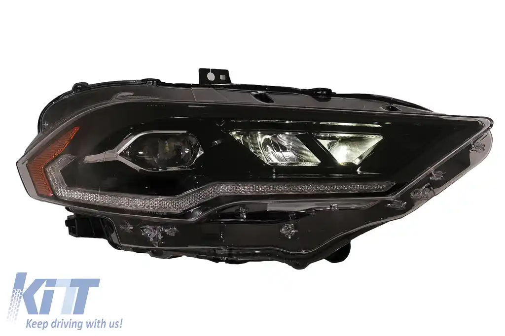 Faruri LED compatibil cu Ford Mustang Facelift (2018-2023) Negru Semnal Dinamic-image-6107440