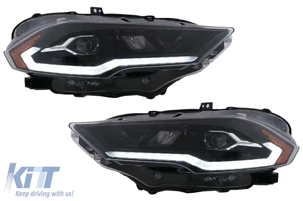 Faruri LED compatibil cu Ford Mustang Facelift (2018-2023) Negru Semnal Dinamic-image-6107445