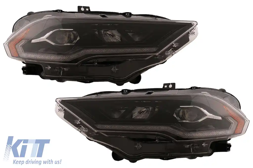 Faruri LED compatibil cu Ford Mustang Facelift (2018-2023) Negru Semnal Dinamic-image-6107447