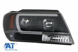 Faruri LED compatibil cu Jeep Grand Cherokee (1999-2004) Tube Light Negru-image-6068541