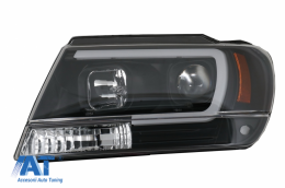 Faruri LED compatibil cu Jeep Grand Cherokee (1999-2004) Tube Light Negru-image-6068542