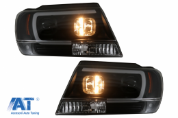 Faruri LED compatibil cu Jeep Grand Cherokee (1999-2004) Tube Light Negru-image-6068545