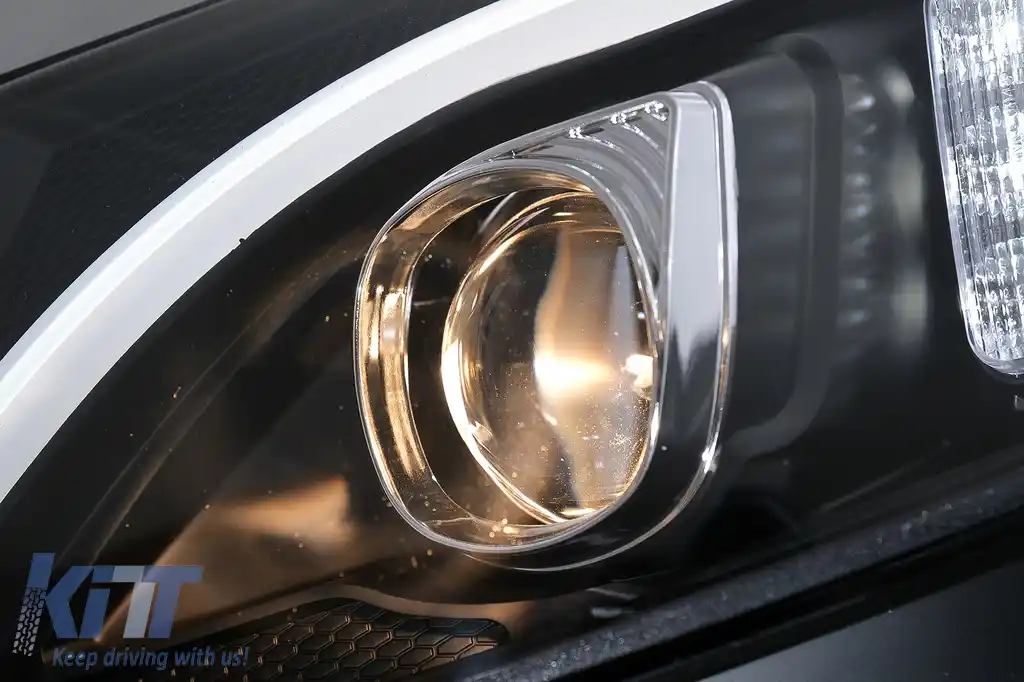 Faruri LED compatibil cu Mercedes C-Class W205 S205 A205 C205 (2014-2018) Negru Semnal Dinamic Secvential-image-6105773