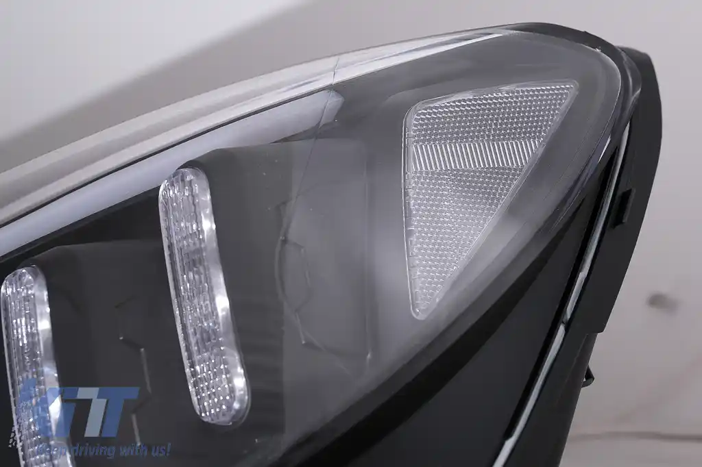 Faruri LED compatibil cu Mercedes C-Class W205 S205 A205 C205 (2014-2018) Negru Semnal Dinamic Secvential-image-6105782