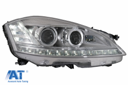 Faruri LED compatibil cu Mercedes Clasa S W221 (2005-2009) Facelift Look Semnalizare Dinamica Secventiala-image-6081106