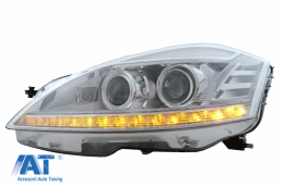 Faruri LED compatibil cu Mercedes W221 S-Class (2005-2009) Facelift Look LHD-image-6074993