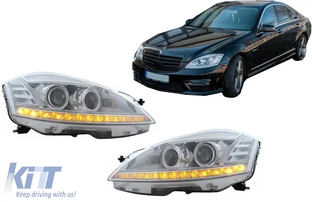 image-74-Faruri LED compatibil cu Mercedes W221 S-Class (2005-2009) Facelift Look LHD