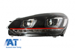 Faruri LED compatibil cu VW Golf 6 VI (2008-2012) Golf 7 U Design With Red Strip GTI Semnal LED Dinamic-image-6014654