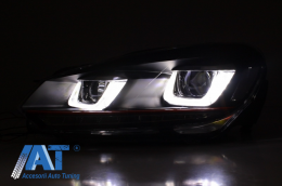 Faruri LED compatibil cu VW Golf 6 VI (2008-2012) Golf 7 U Design With Red Strip GTI Semnal LED Dinamic-image-6014656
