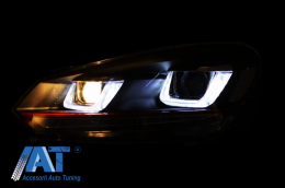 Faruri LED compatibil cu VW Golf 6 VI (2008-2012) Golf 7 U Design With Red Strip GTI Semnal LED Dinamic-image-6014658